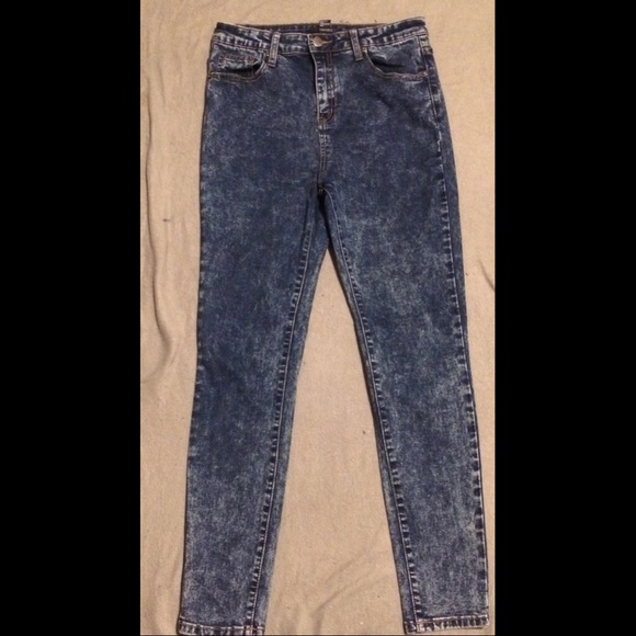 Forever 21 Denim - Acid wash high rise skinny jeans